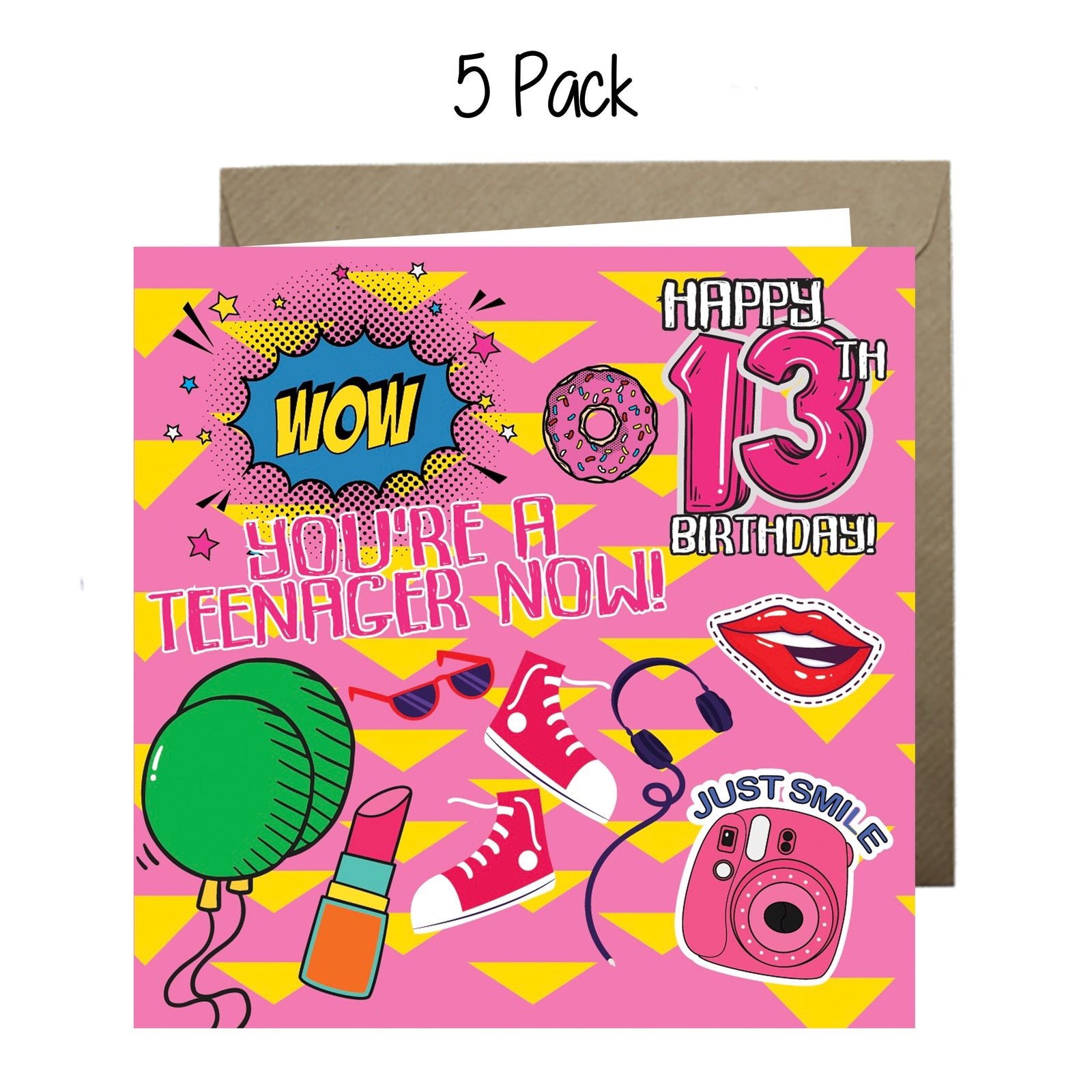 Wholesale - Wow! You're a Teenager! (Girl) - Happy 13th Birthday Greeting Cards Chasing Cards 