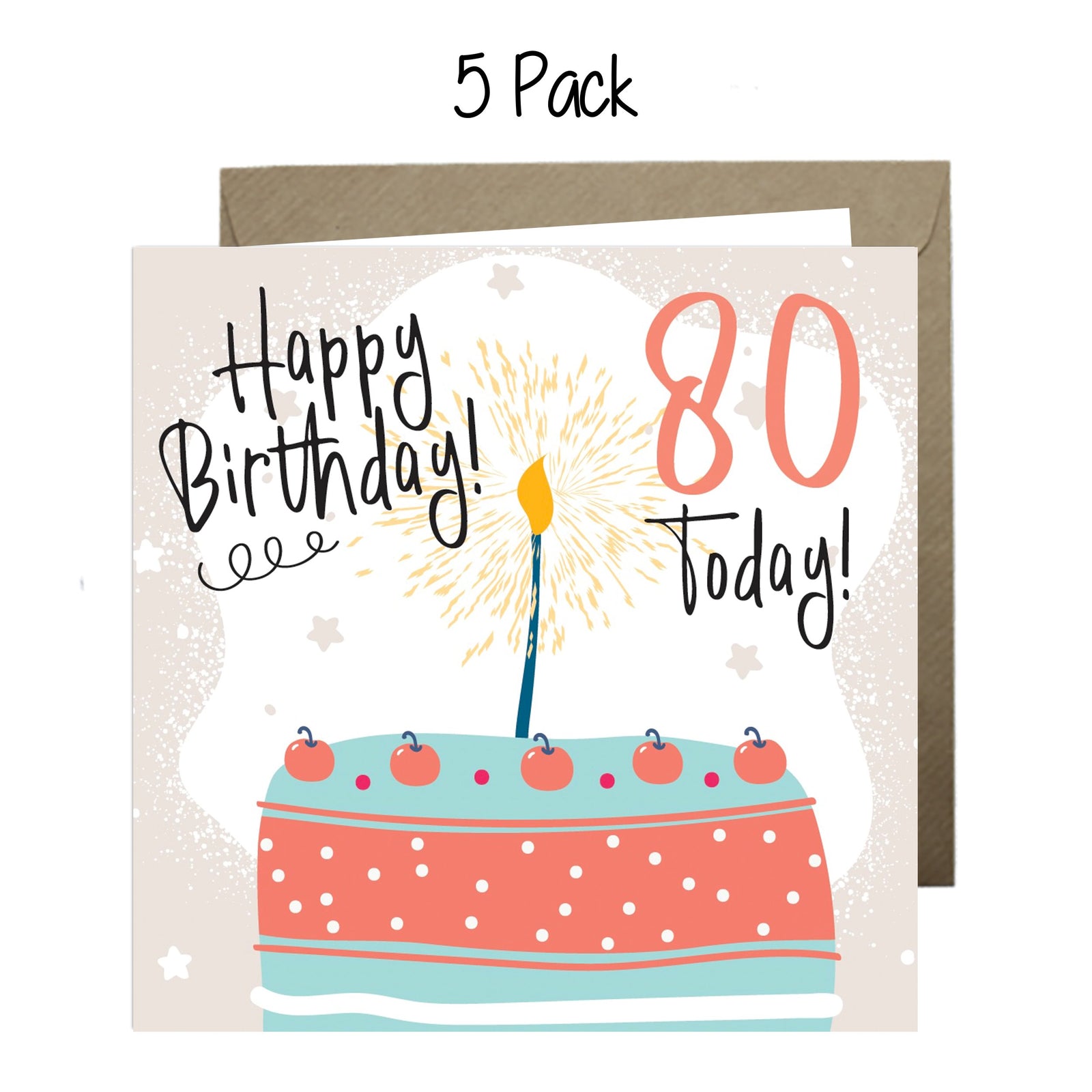 Wholesale - Happy 80th Birthday Greeting Cards Chasing Cards 