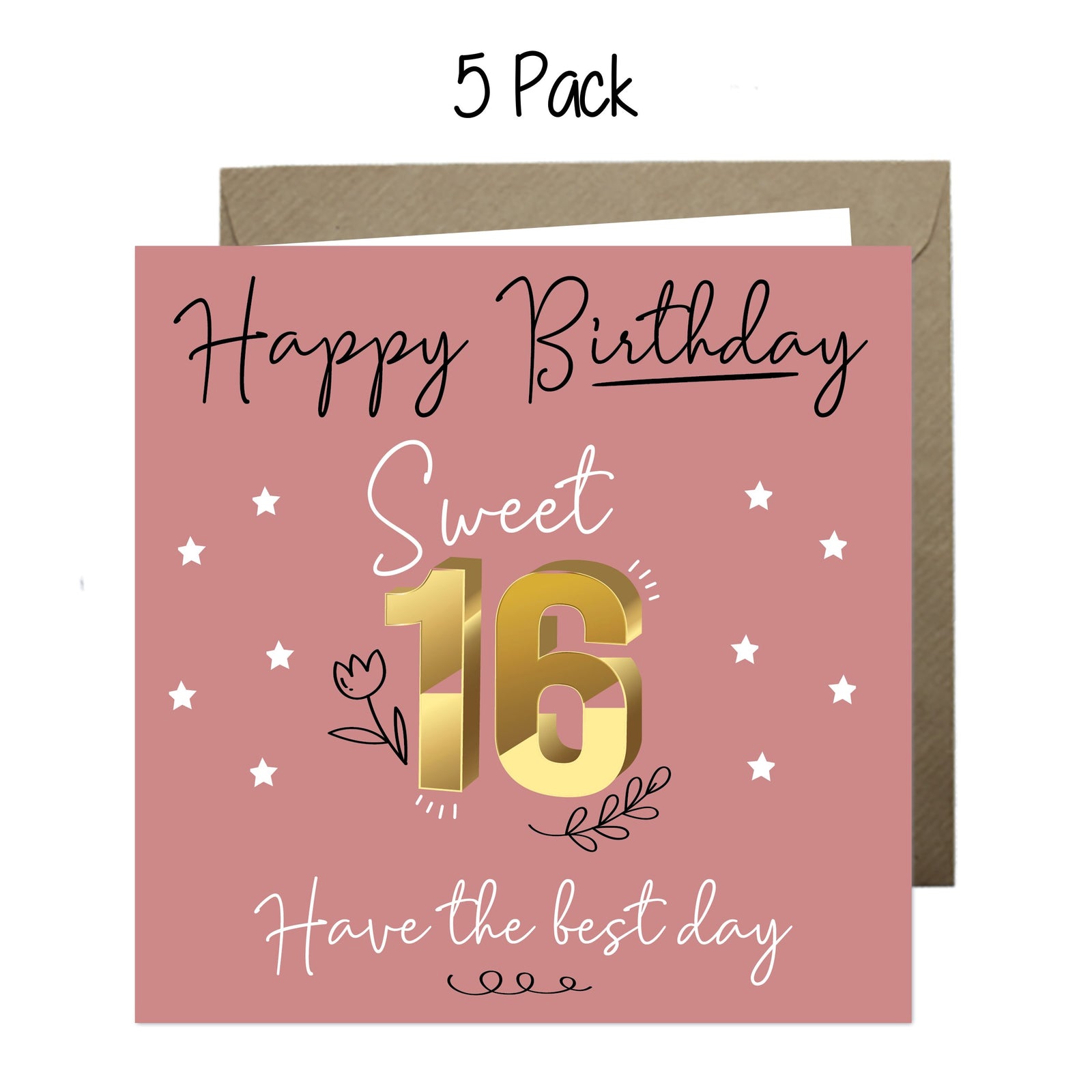 Wholesale - 'Sweet 16th Birthday' Boomer Cards Greeting Cards Chasing Cards 