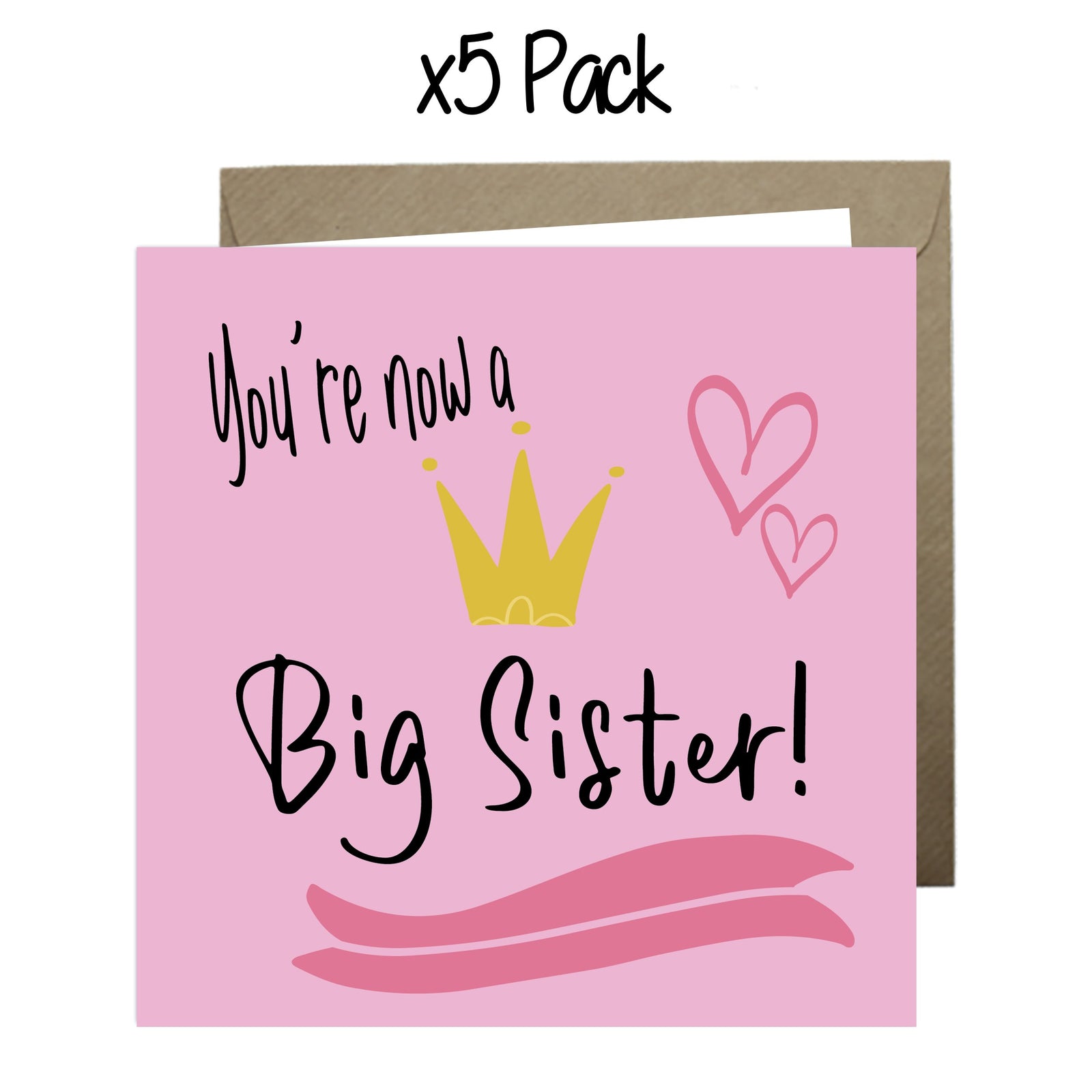 Wholesale - You're Now A Big Sister Greeting Cards Paper Heart 