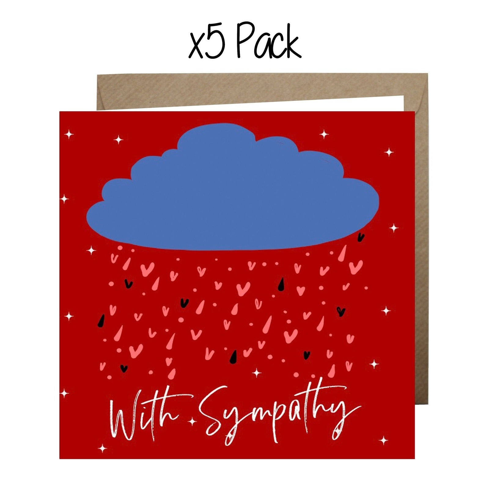 Wholesale - 'With Sympathy' Greeting Cards Paper Heart 