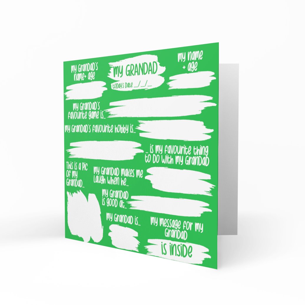 Wholesale - My Grandad Keepsake Card Greeting Cards Chasing Cards 