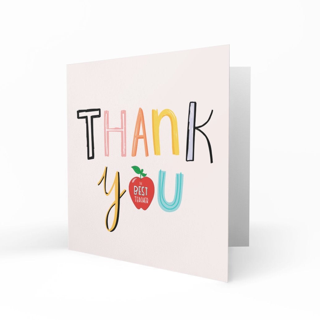Wholesale - Thank You, The Best Teacher Greeting Cards Chasing Cards 
