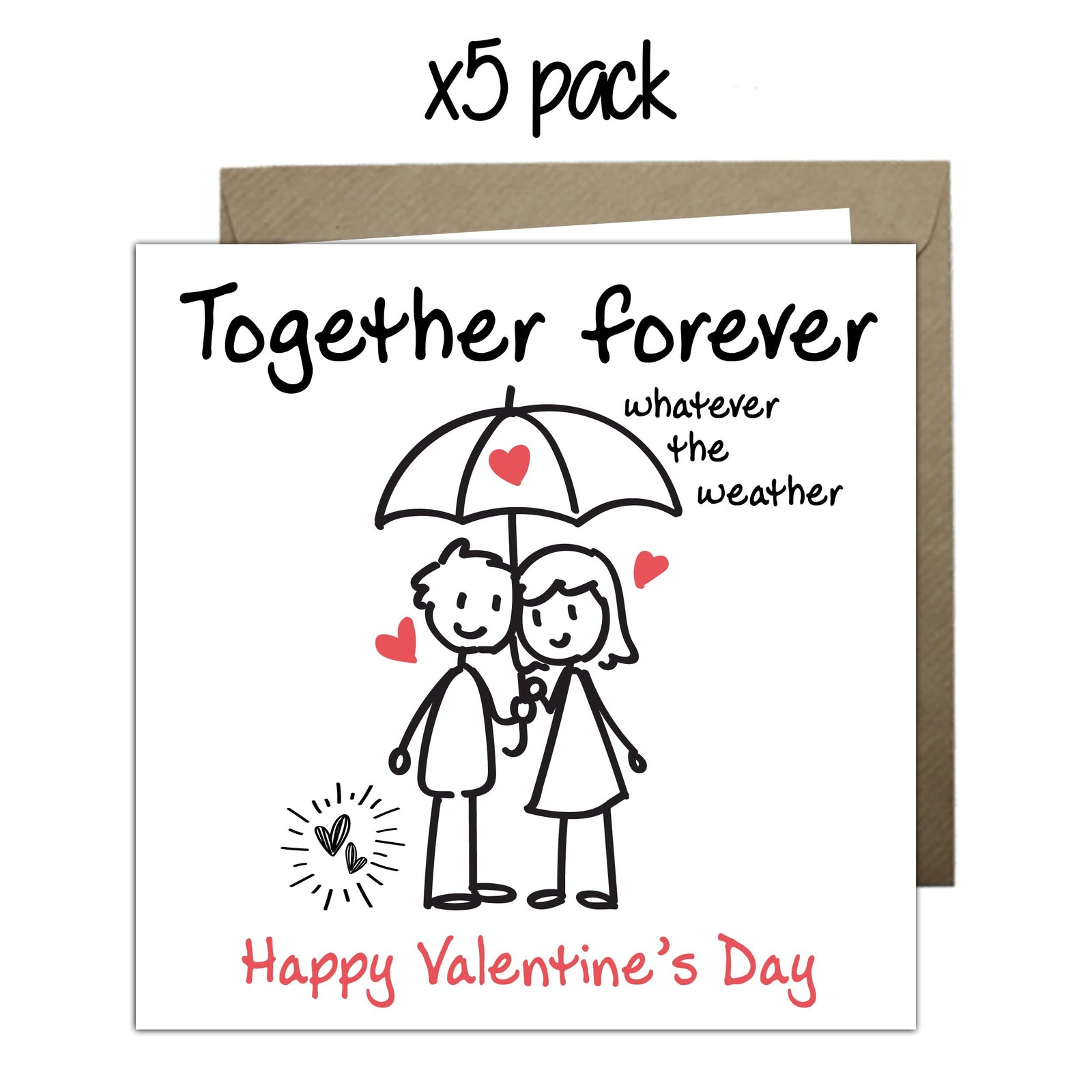 Wholesale - 'Together Forever Whatever The Weather' Greeting Cards Chasing Cards 