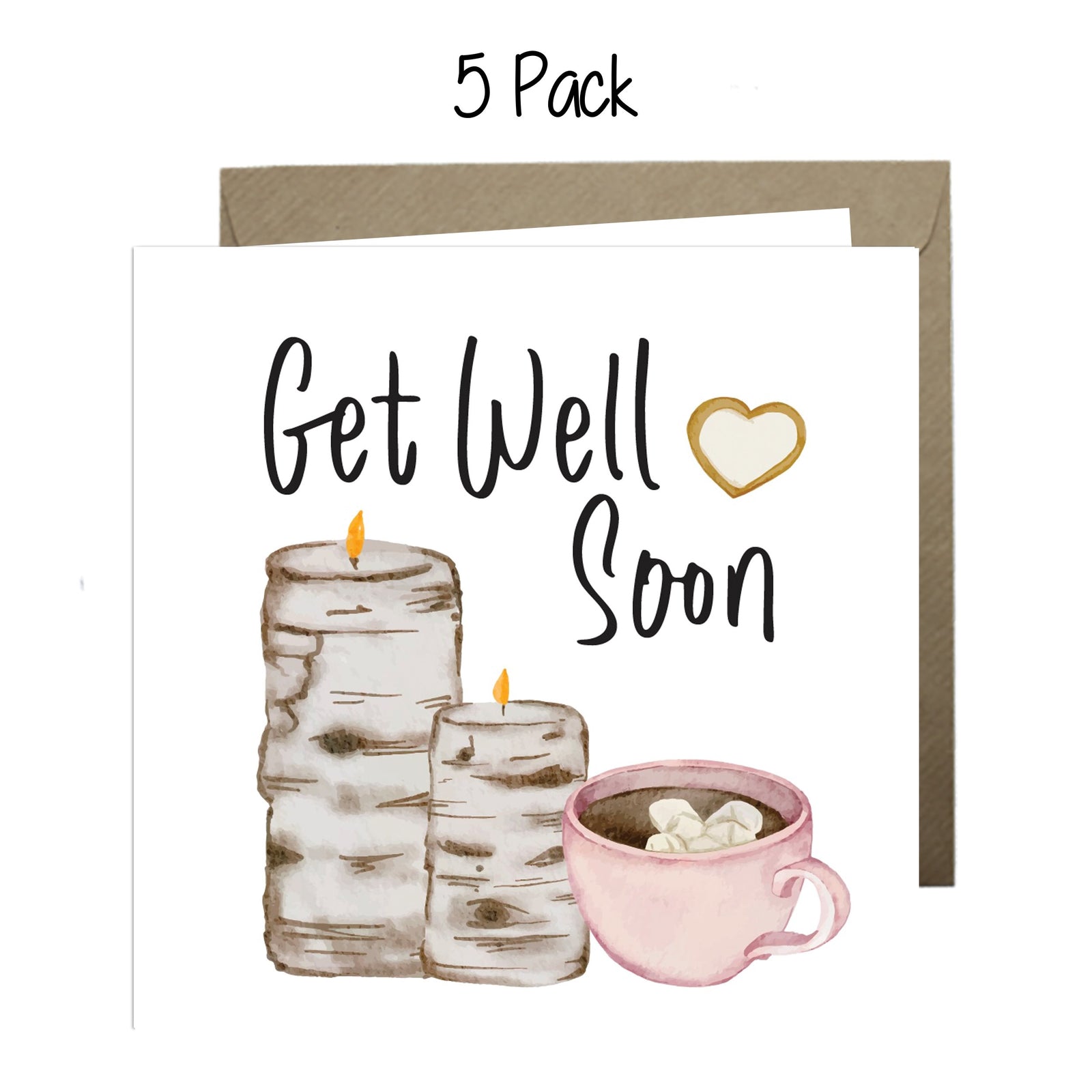 Wholesale - Get Well Soon Greeting Cards Paper Heart 