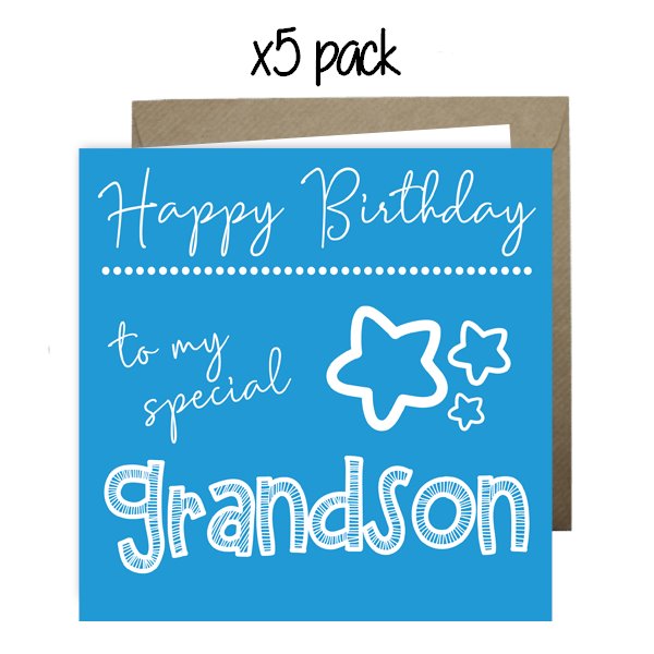 Wholesale - 'To My Special Grandson' Greeting Cards Happy Doodle 