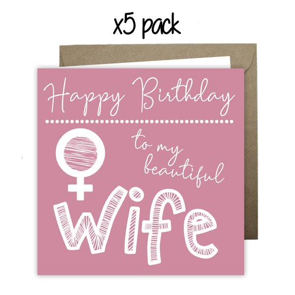 Wholesale - 'To My Beautiful Wife' Happy Doodle Card Greeting Cards Happy Doodle 