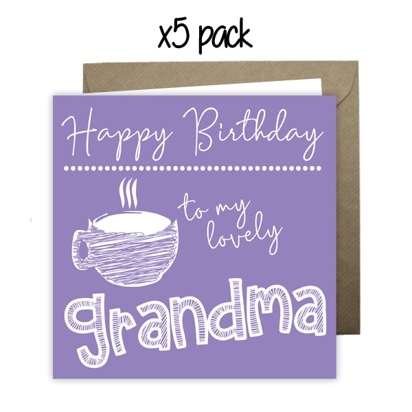 Wholesale - 'To My Lovely Grandma' Happy Doodle Card Greeting Cards Happy Doodle 