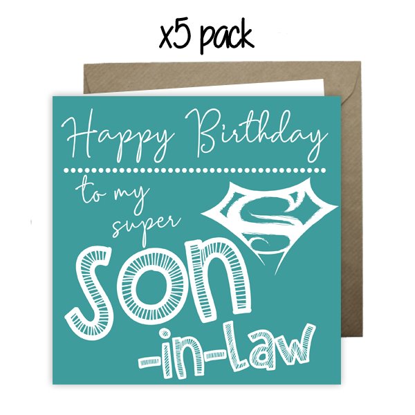 Wholesale - 'To My Super Son-In-Law' Happy Doodle Card Greeting Cards Happy Doodle 