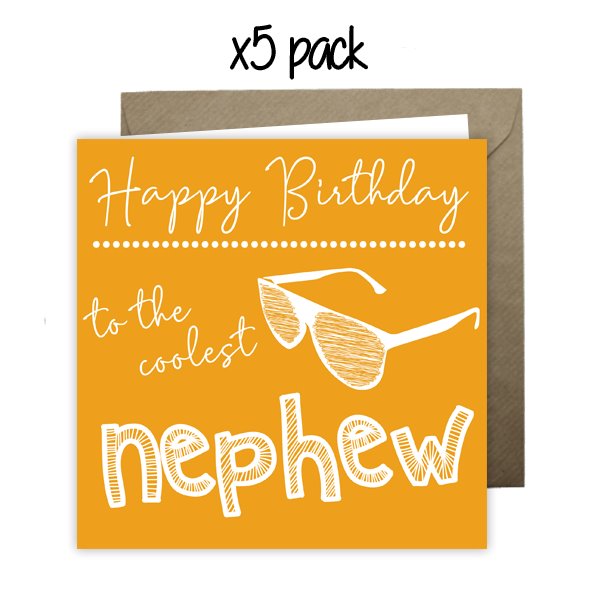 Wholesale - 'To The Coolest Nephew' Happy Doodle Card Greeting Cards Happy Doodle 