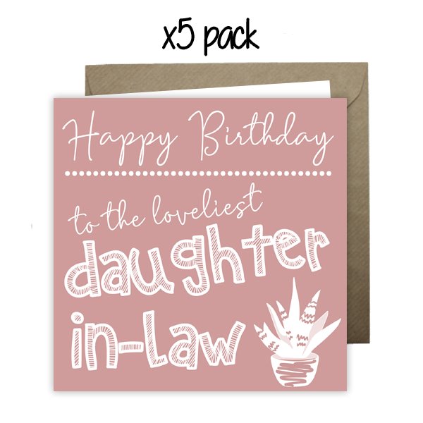 Wholesale - 'To The Loveliest Daughter-In-Law' Happy Doodle Card Greeting Cards Happy Doodle 