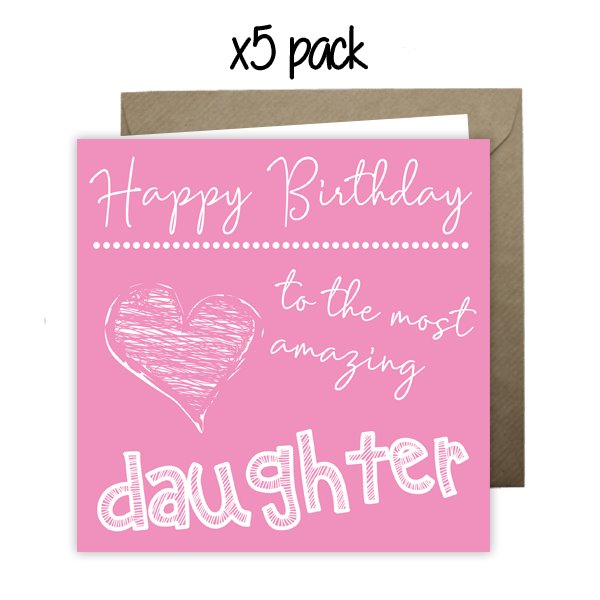Wholesale - 'To The Most Amazing Daughter' Happy Doodle Card Greeting Cards Happy Doodle 