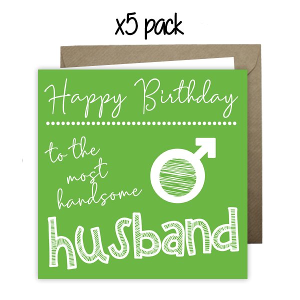 Wholesale - 'To The Most Handsome Husband' Happy Doodle Card Greeting Cards Happy Doodle 