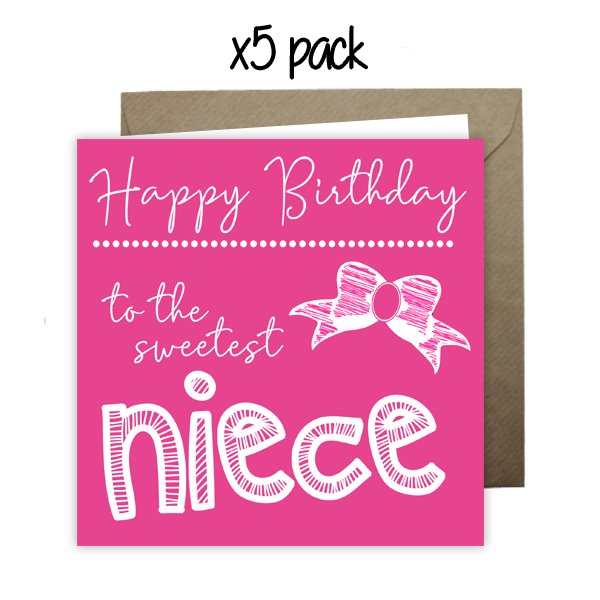 Wholesale - 'To The Sweetest Niece' Happy Doodle Card Greeting Cards Happy Doodle 