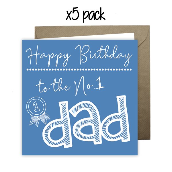 Wholesale - 'To The No.1 Dad' Happy Doodle Card Greeting Cards Happy Doodle 