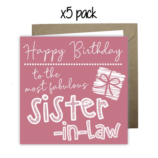 Wholesale - 'To The Most Fabulous Sister-In-Law' Happy Doodle Card Greeting Cards Happy Doodle 