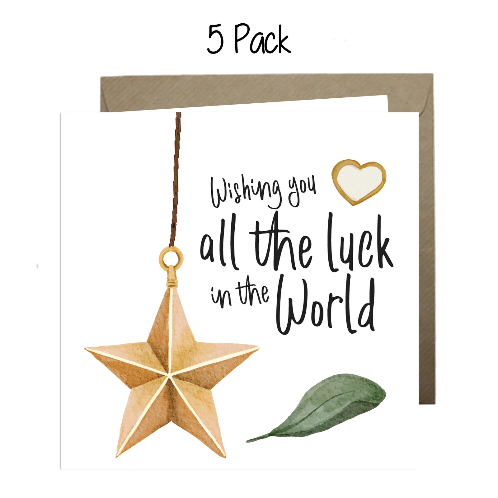 Wholesale - Wishing You All The Luck In The World Greeting Cards Paper Heart 