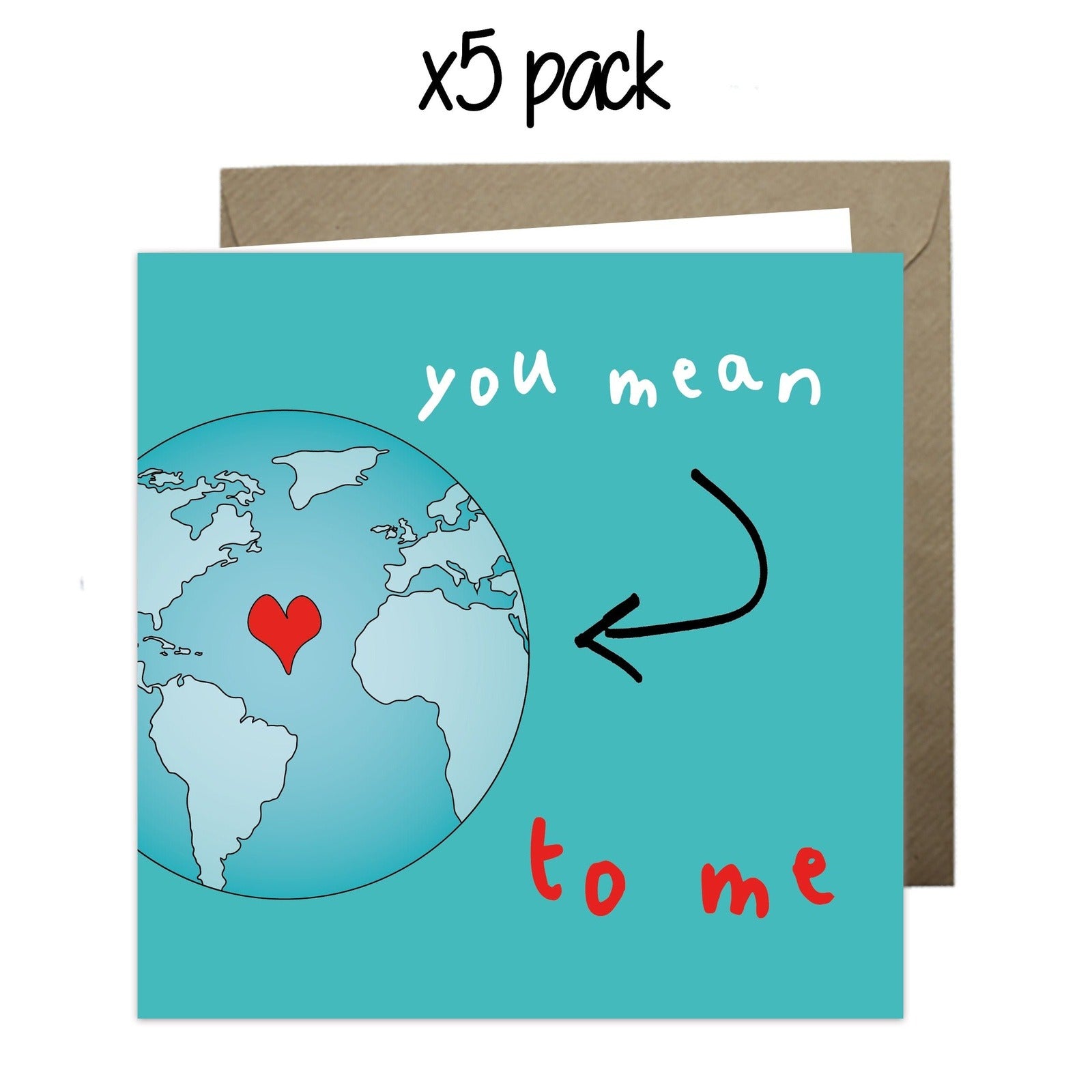 Wholesale - 'You Mean The World To Me' Just Because Card Greeting Cards Just Because 