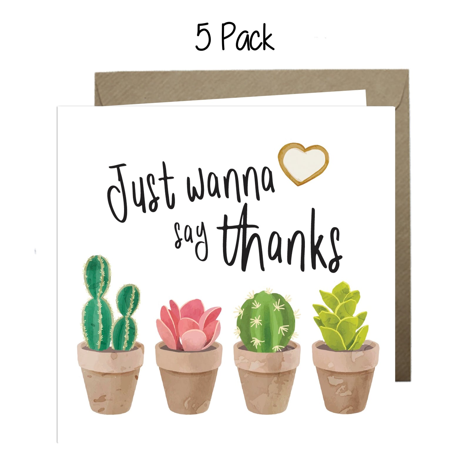 Wholesale - Just Wanna Say Thanks Greeting Cards Paper Heart 