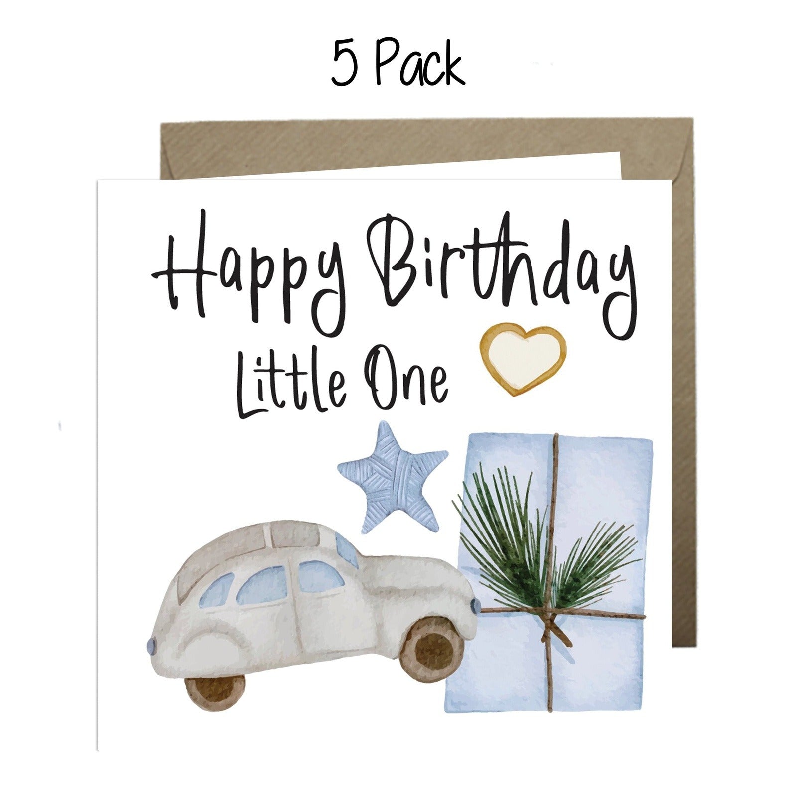Wholesale - Happy Birthday Little One (Boy) Greeting Cards Paper Heart 