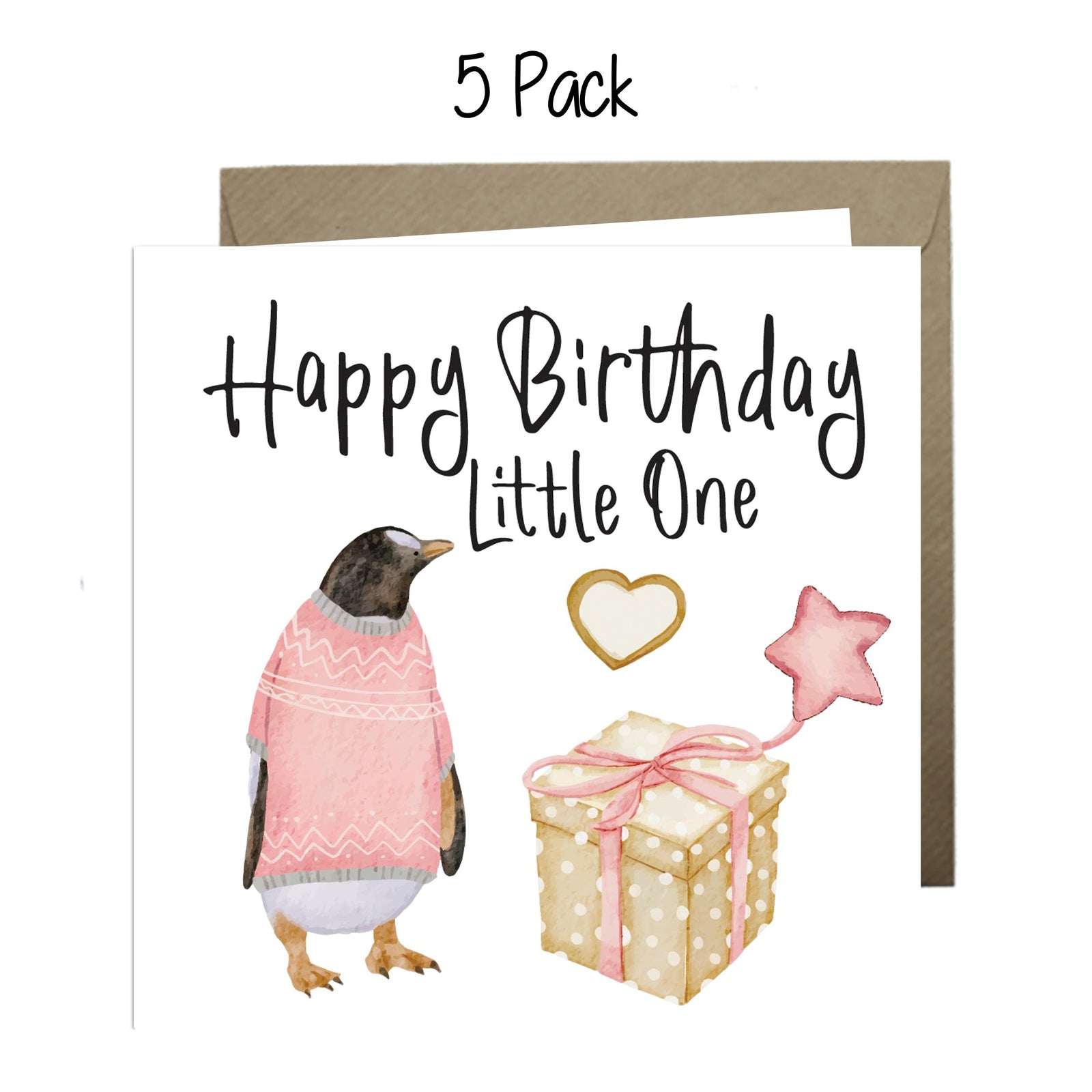 Wholesale - Happy Birthday Little One (Girl) Greeting Cards Paper Heart 