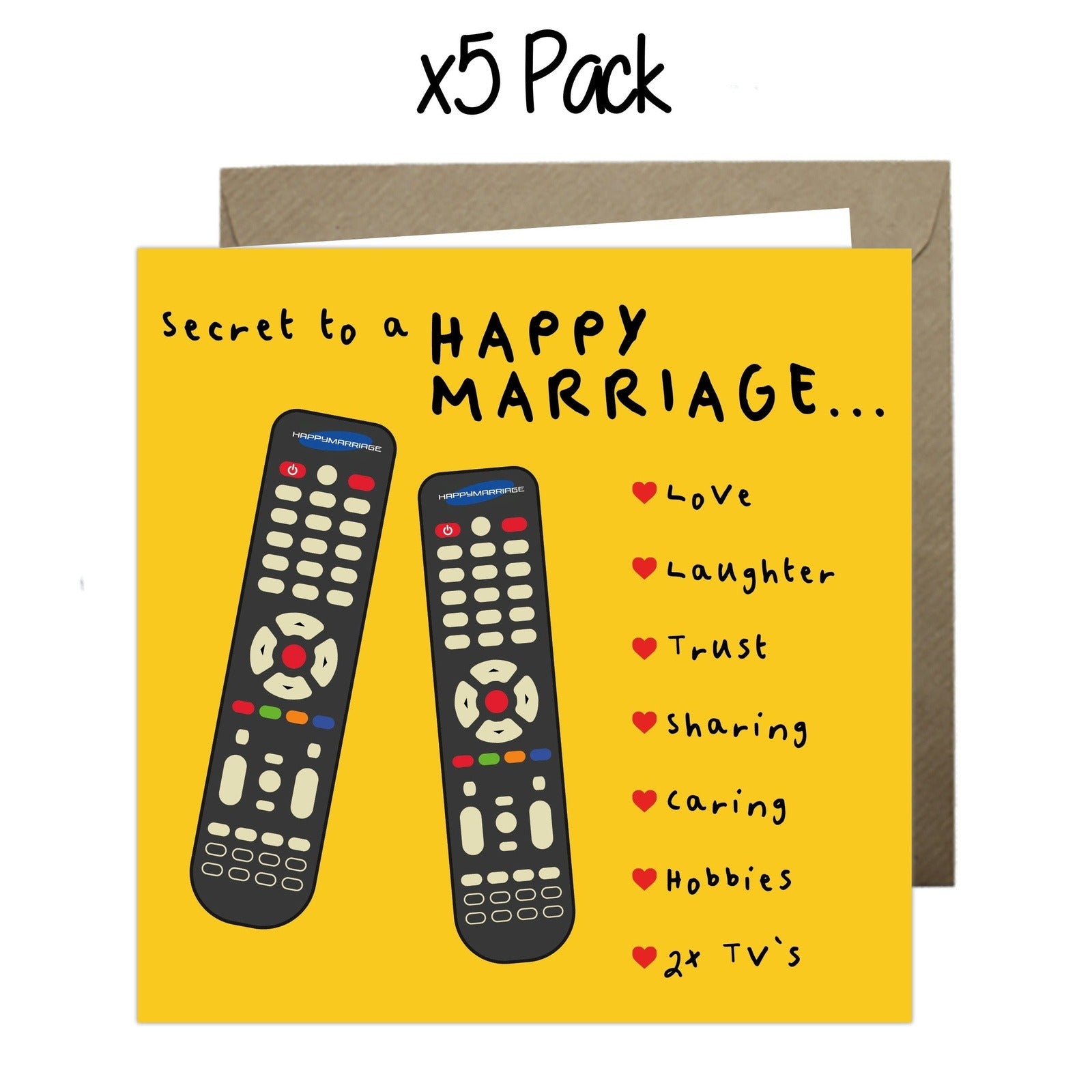 Wholesale - 'Secret to a Happy Marriage' Paper Hearts Card Greeting Cards Paper Heart 