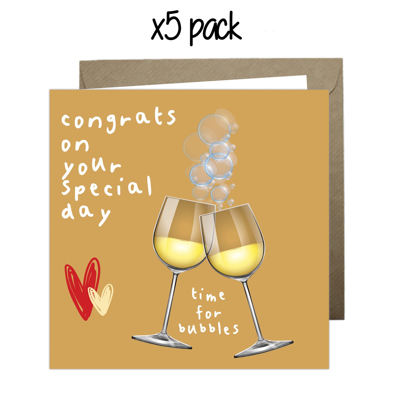 Wholesale - 'Time For Bubbles' Paper Hearts Card Greeting Cards Paper Heart 