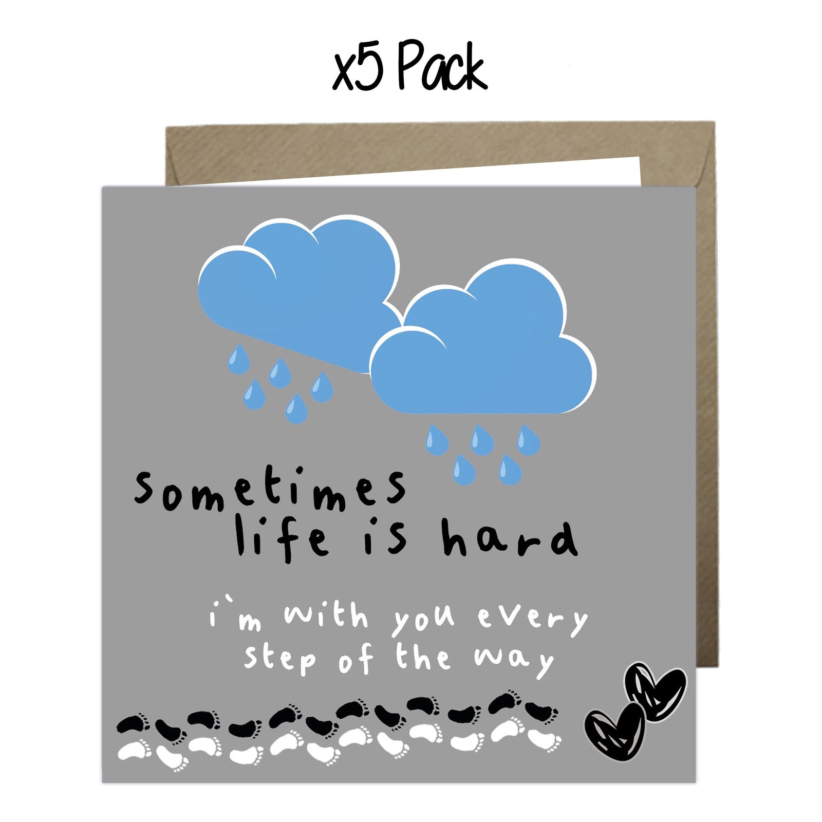 Wholesale - 'Sometimes Life Is Hard' Paper Hearts Card Greeting Cards Paper Heart 