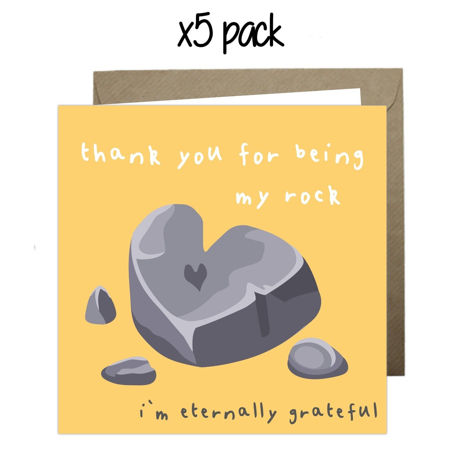 Wholesale - 'Thank You For Being My Rock' Paper Hearts Card Greeting Cards Paper Heart 