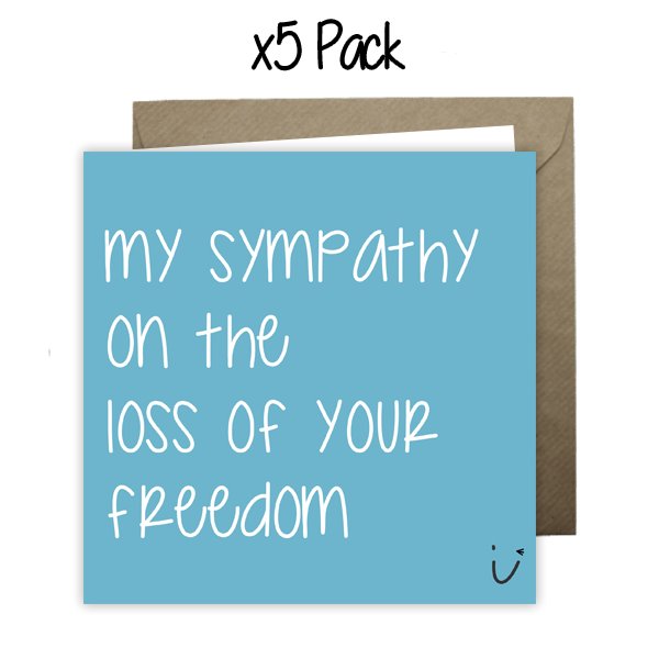 Wholesale - My Sympathy on the Loss of Your Freedom - Boy Greeting Cards Sarki Cards 