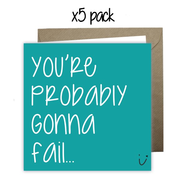 Wholesale - 'You're Probably Gonna Fail' Sarki Cards Greeting Cards Sarki Cards 