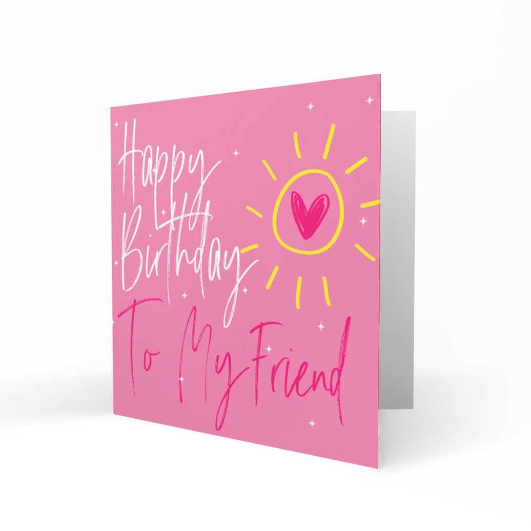 Wholesale - 'Happy Birthday To my Friend' Greeting Cards Paper Heart 