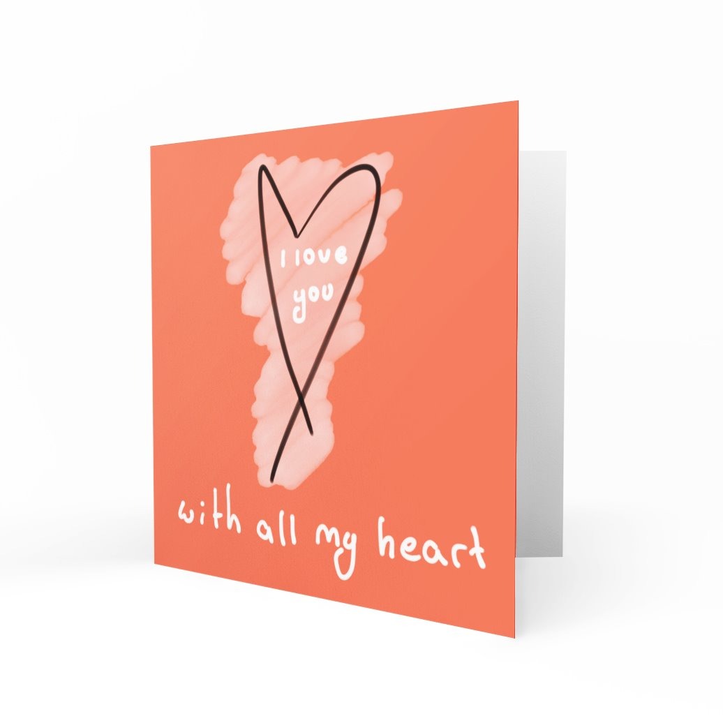 Wholesale - I love You With All My Heart Greeting Cards chasing cards 