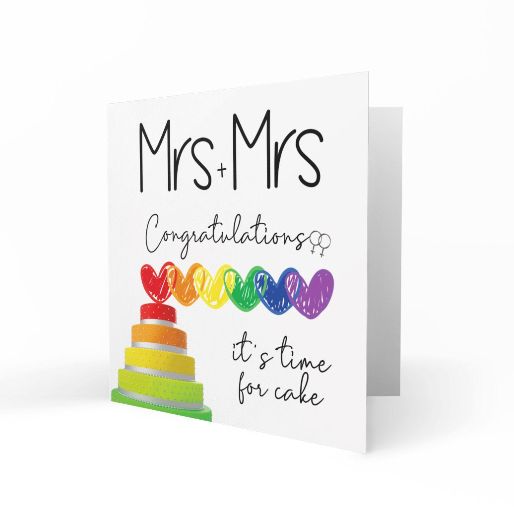 Wholesale -Mrs & Mrs Time For Cake Greeting Cards One Love 