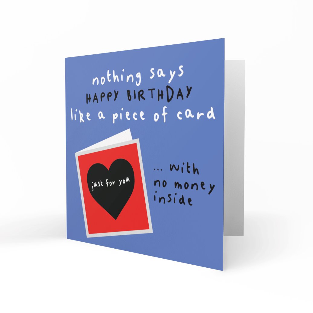 Wholesale - 'Nothing Says Happy Birthday Like A Piece of Card' Greeting Cards Paper Heart 
