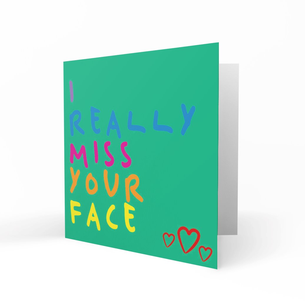 Wholesale - I Really Miss Your Face Greeting Cards Paper Heart 